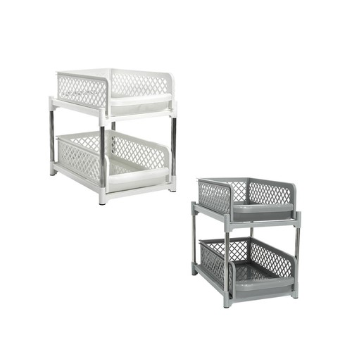 Pull out cabinet organizer - out,